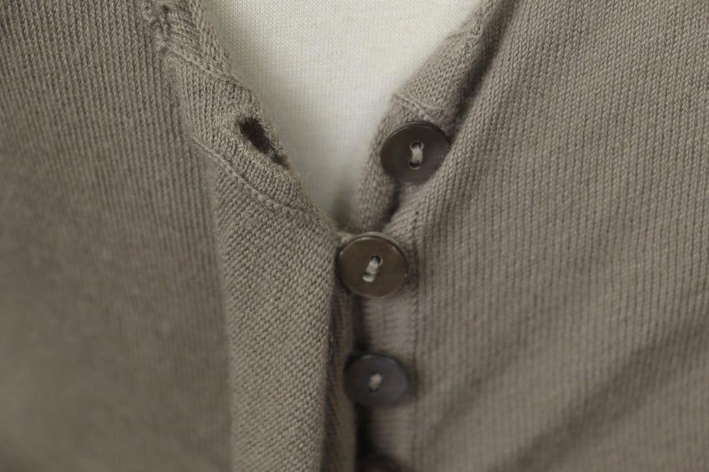 MARITHE FRANCOIS GIRBAUD Gray Cashmere Knit Button Front Cardigan Sweater Sz 38