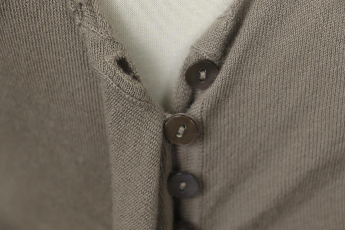 MARITHE FRANCOIS GIRBAUD Gray Cashmere Knit Button Front Cardigan Sweater Sz 38