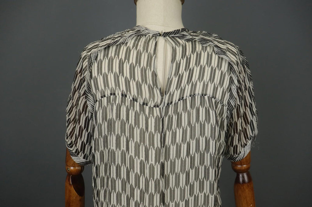 Isabel Marant Etolie Multi Geometric Short Sleeve Round Neck Shift Dress – Size 40