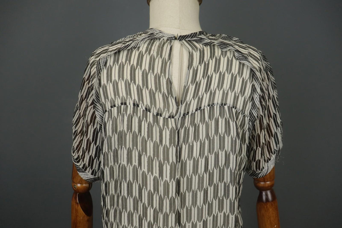 Isabel Marant Etolie Multi Geometric Short Sleeve Round Neck Shift Dress – Size 40