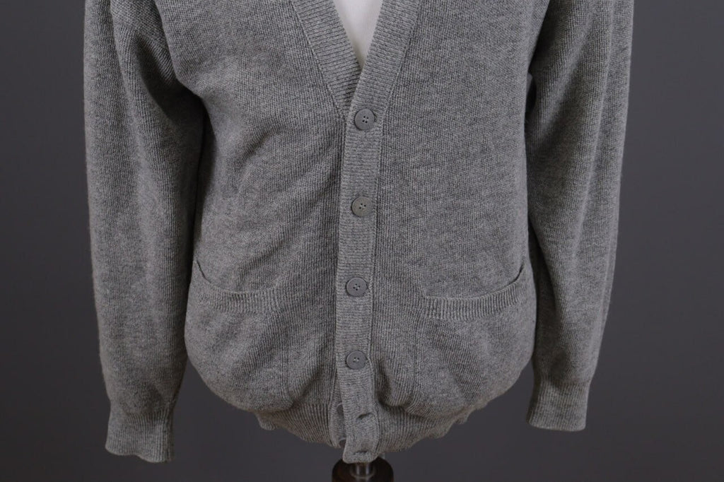 Lacoste Gray Wool Button Down V-Neck Cardigan Sweater – Size 4 / M