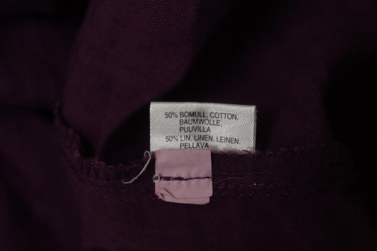 GUDRUN SJÖDEN Purple Cotton Long Sleeve V-Neck Pullover Tunic Dress – Size M