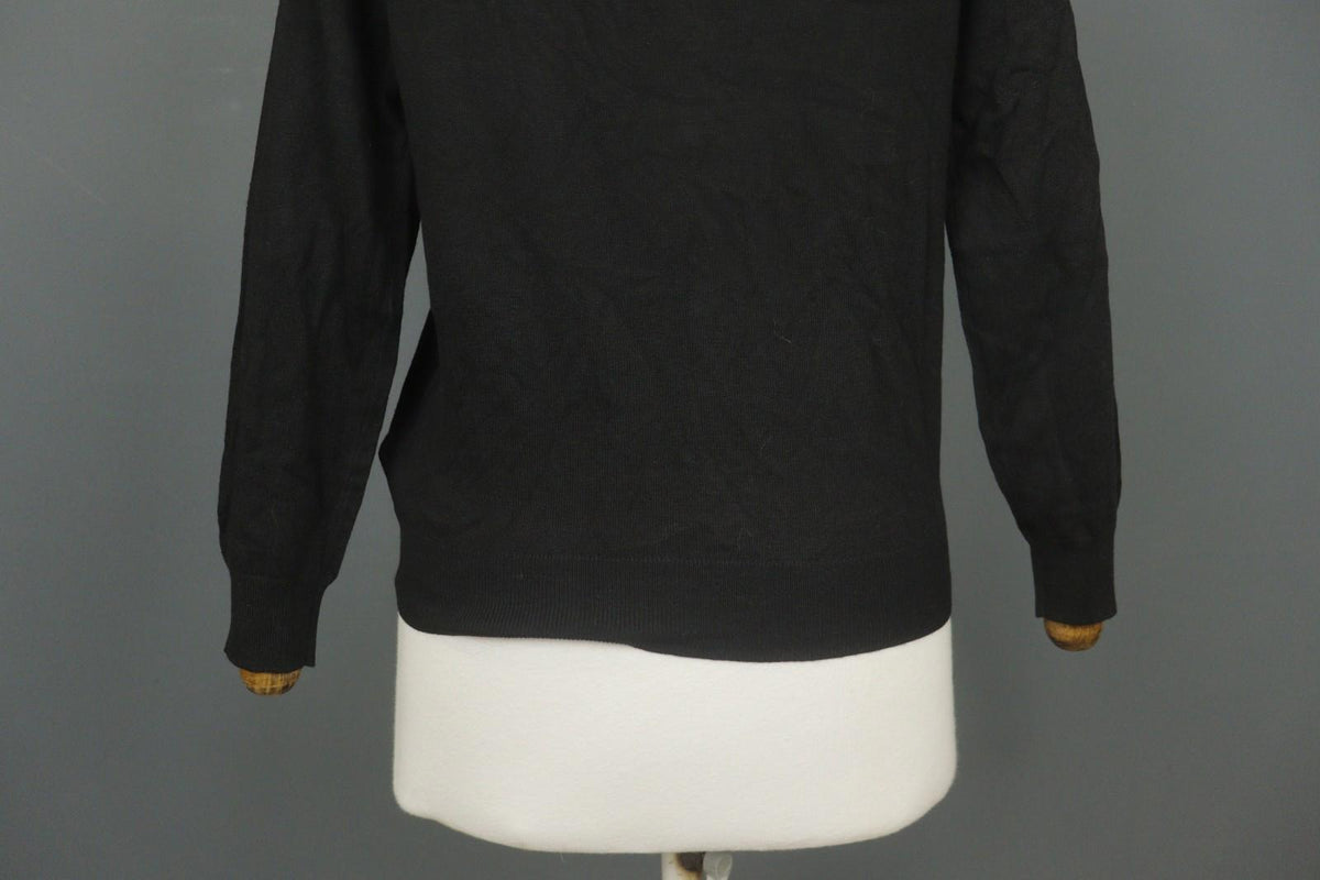 COACH Black Viscose Blend Raglan Sleeve Button Front Cardigan Sweater – Size S