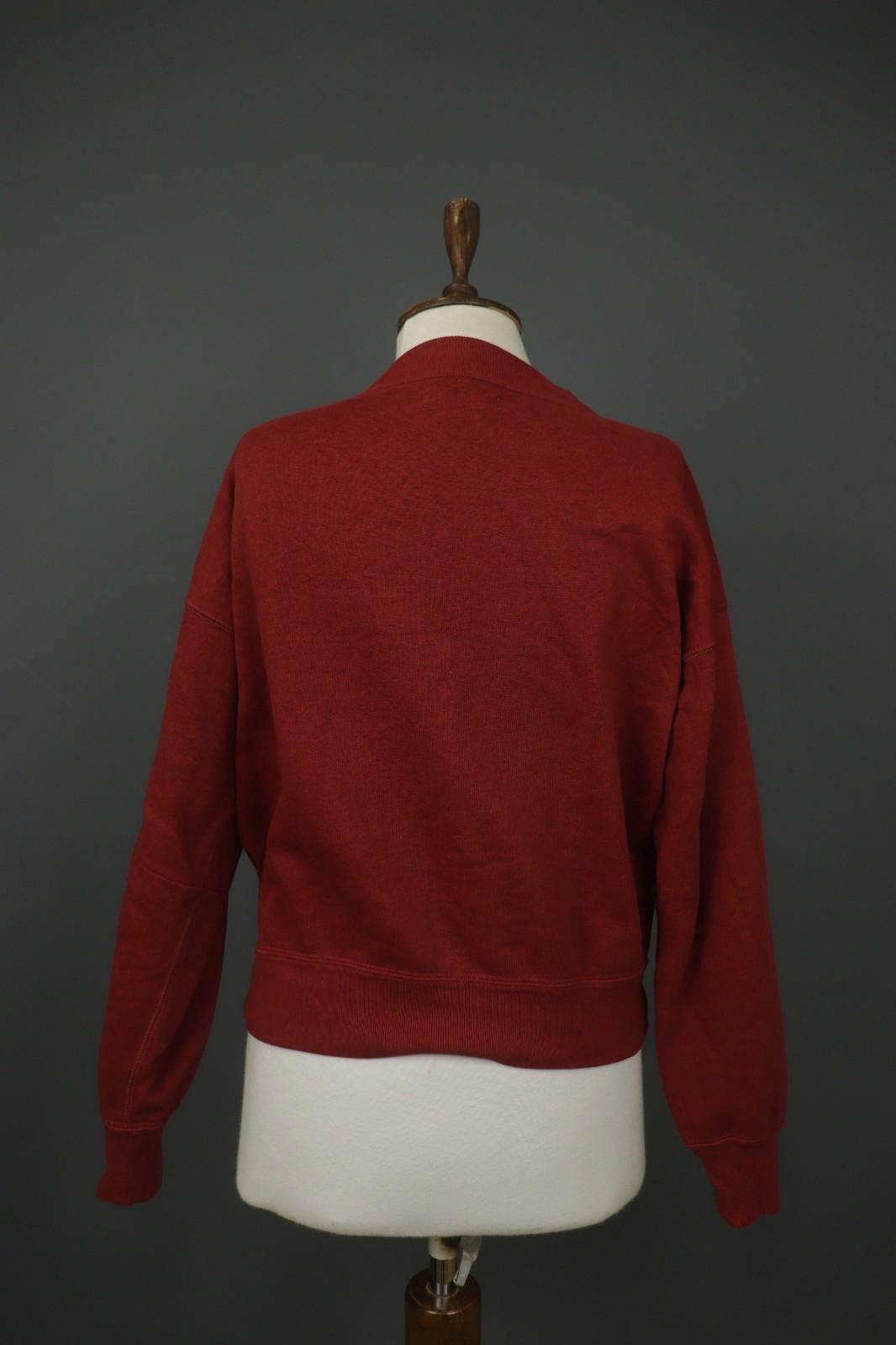 ISABEL MARANT ÉTOILE Burgundy Fleece Lined Crew Neck Pullover Sweatshirt – Size 38