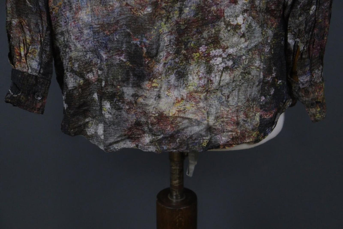 HIGH USE Multi Tie Dye Viscose Collar Long Sleeve Button Front Shirt Top – Size 6