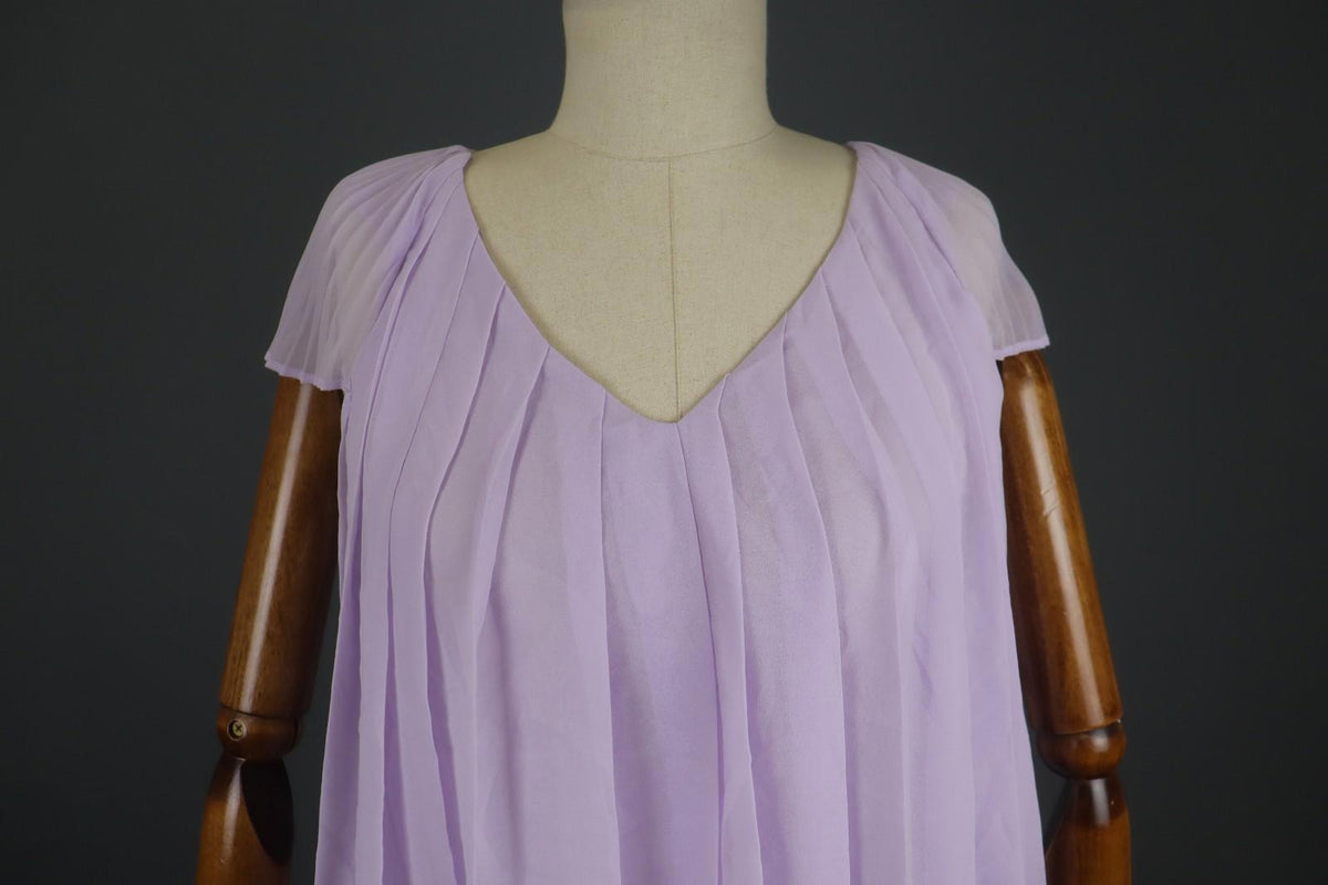 CLAUDIE PIERLOT Pink V-Neck Short Sleeve Pullover Pleated Blouse Top – Size S / M
