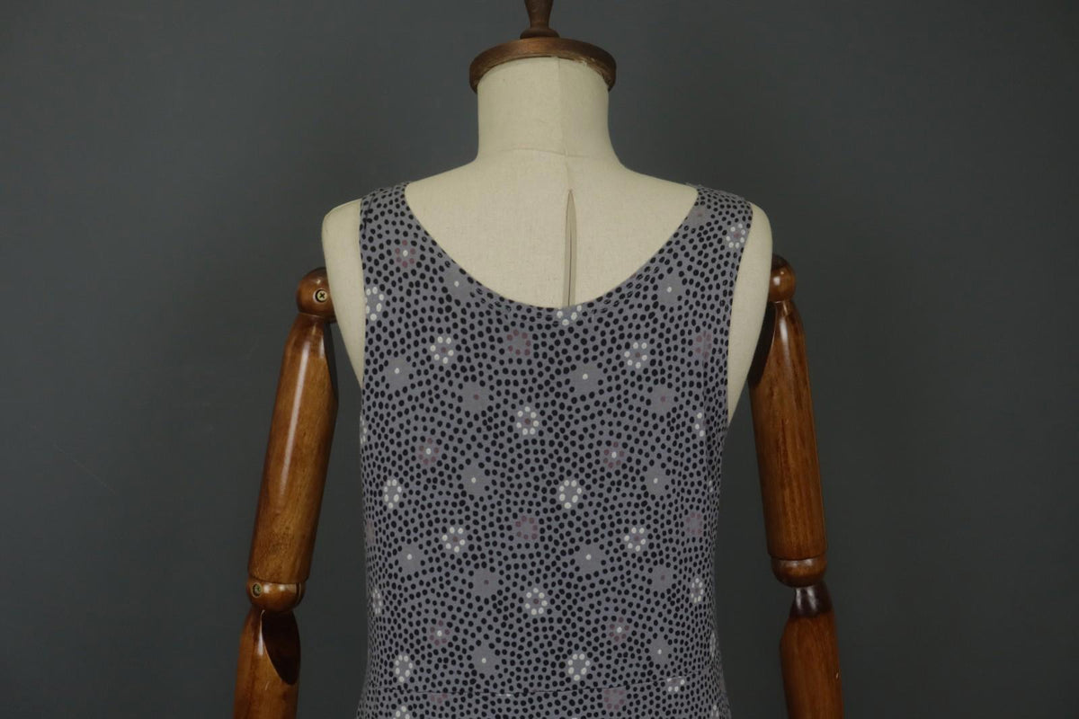 GUDRUN SJODEN Gray Modal Floral Scoop Neck Wide Strap Pullover Tank Dress – Size L