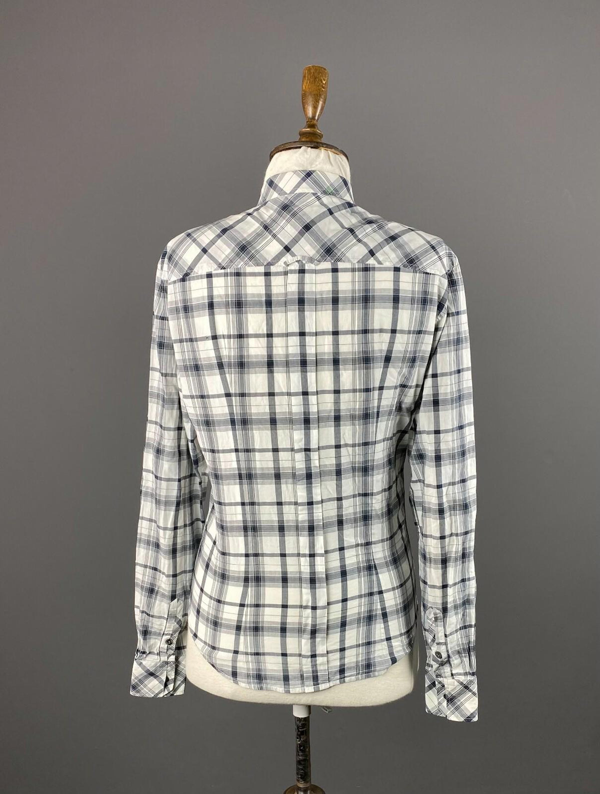 DOLCE&GABBANA White Check Button Up Long Sleeve Shirt – Women's S