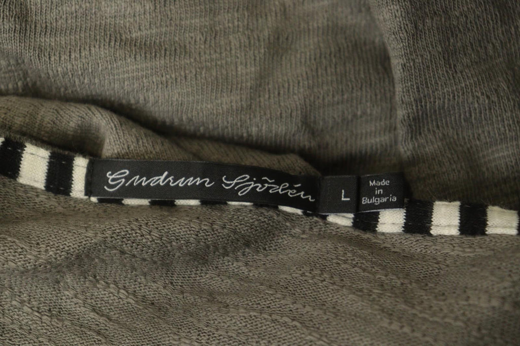 GUDRUN SJODEN Gray 100% Cotton Knitted Long Sleeve Button Front Cardigan – Size L