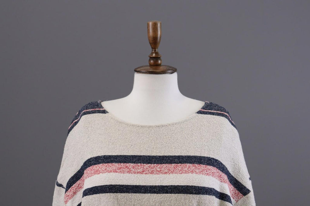 Used BA&SH ZOLA Beige Striped 3/4 Sleeve Cropped Sweater – Size 1