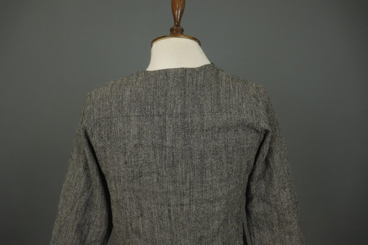 GRIZAS Gray 100% Wool Long Sleeve Knit Winter Ruffle Open Front Cardigan – Size S