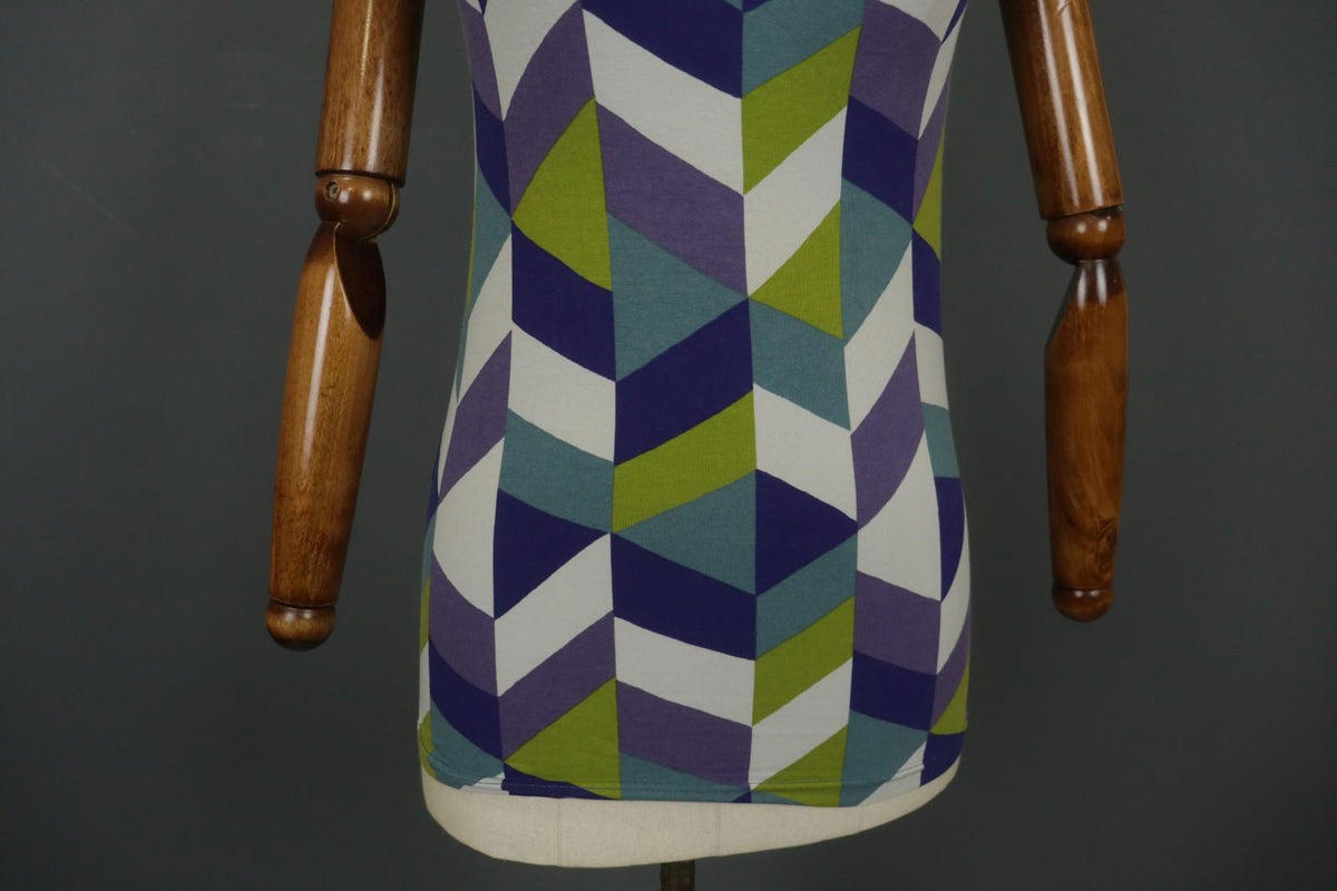GUDRUN SJODEN Multi Geometric Scoop Neck Sleeveless Pullover Tank Top – Size S