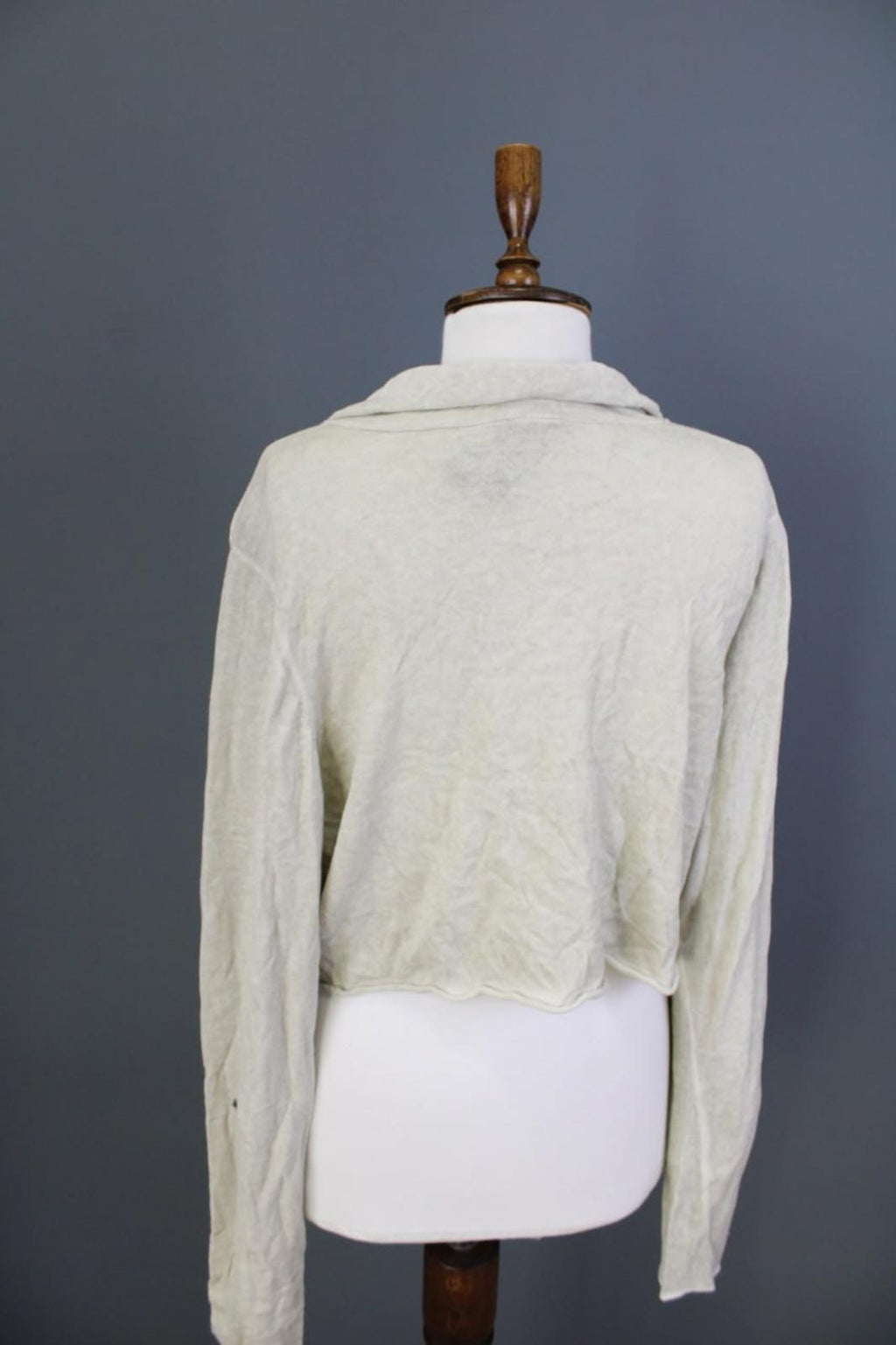 RUNDHOLZ Cardigan Sweater Beige 100% Cotton Collared Long Sleeve – Size XL