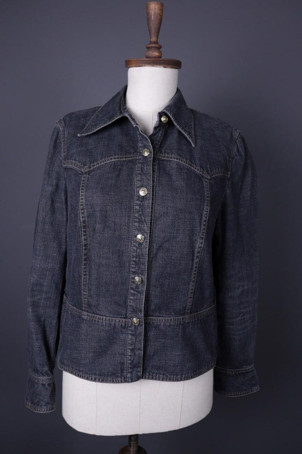 ESCADA Blue Denim Drawstring Lightweight Blazer Jacket – Size M