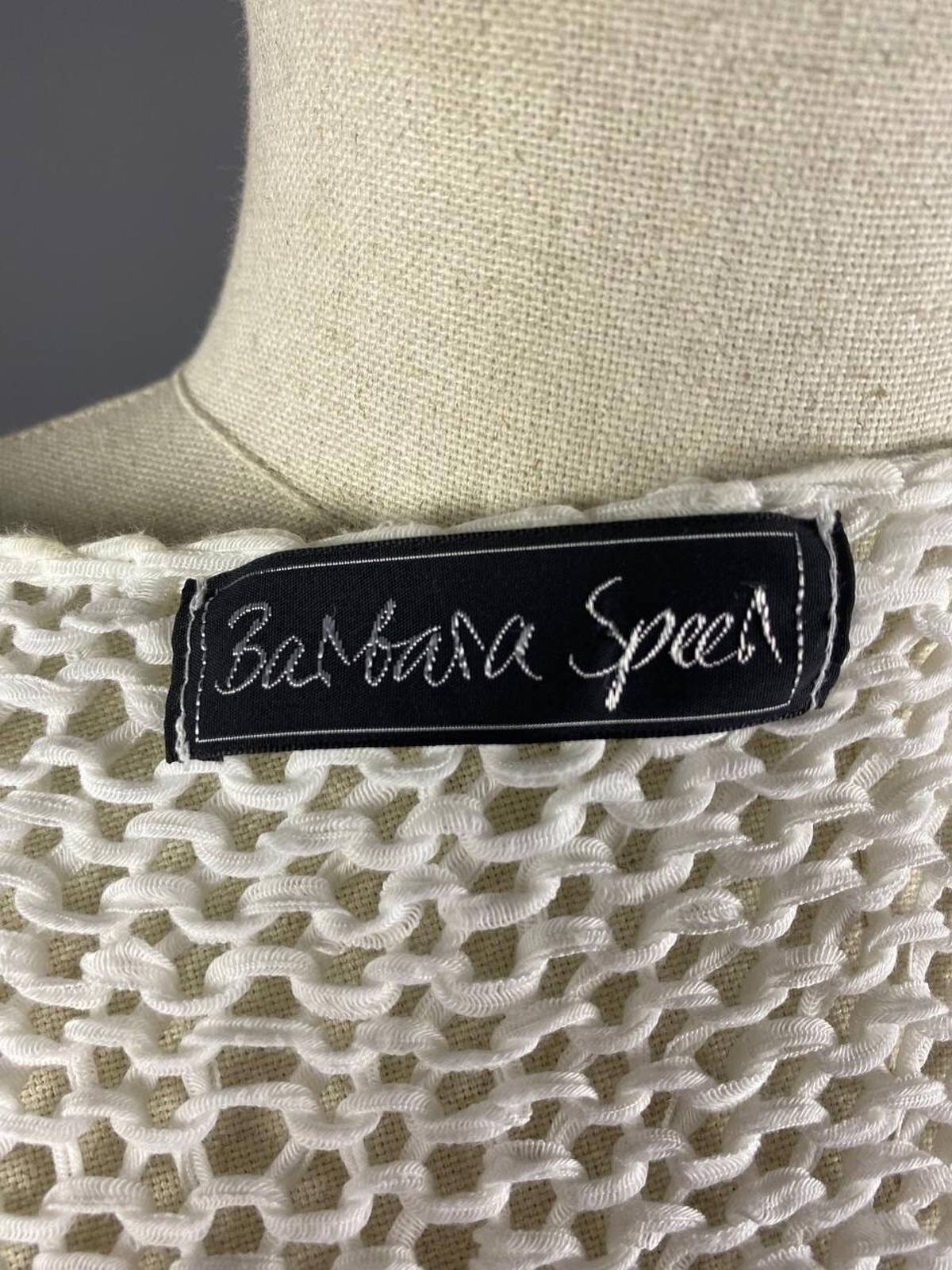 BARBARA SPEER White Lagenlook Crochet Knit Short Sleeve Cardigan Sweater – Size 2