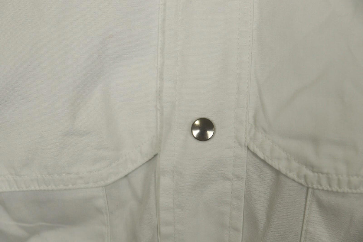 THIERRY MULGER White Long Sleeve Collared Flap Pockets Snap Button Shirt Sz M/L
