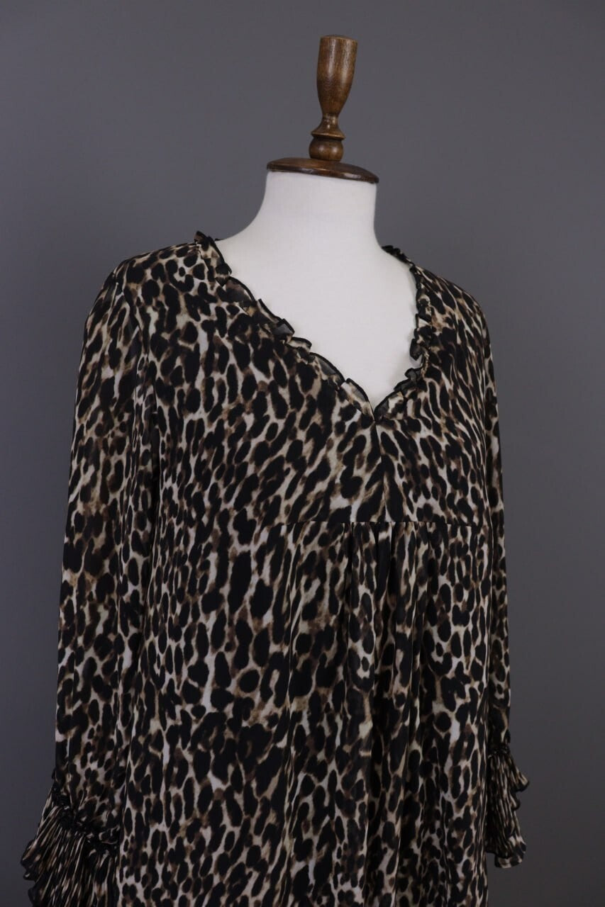 Used True Religion Multicolor Animal Printed V-Neck Summer Evening Midi Dress – Size S