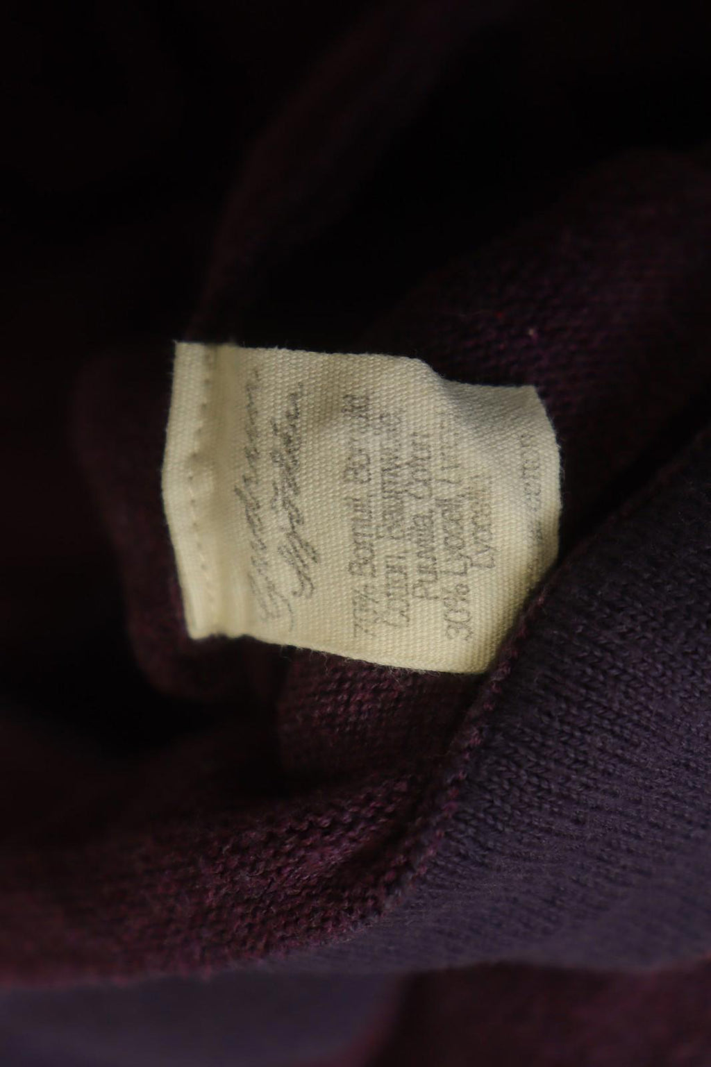 GUDRUN SJODEN Burgundy Cotton Knitted Raglan Sleeve Button Front Cardigan – Size S