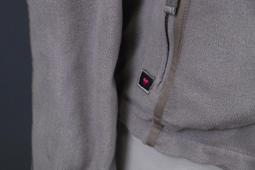 FRAUENSCHUH Gray Mock Neck Zipper Long Sleeve Zip Pockets Fleece Jacket – Size L