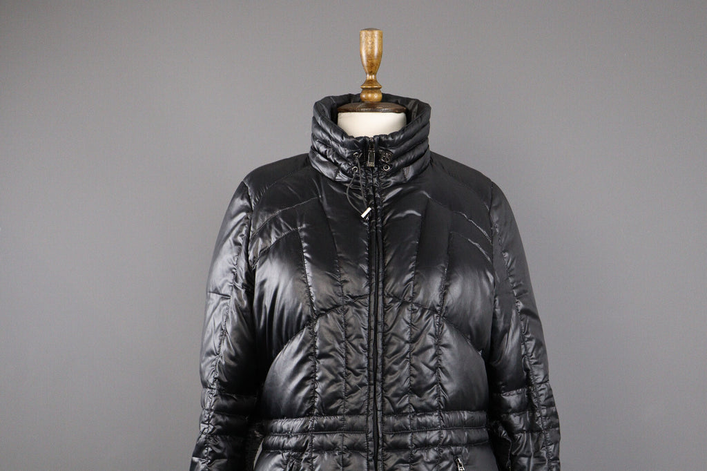 Romeo Gigli Full Zip Quilted Belted Puffer Down Overcoat Jacket – Women's L