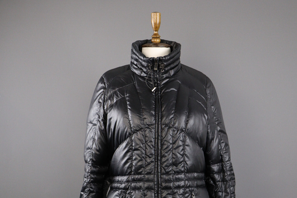 Romeo Gigli Full Zip Quilted Belted Puffer Down Overcoat Jacket – Women's L