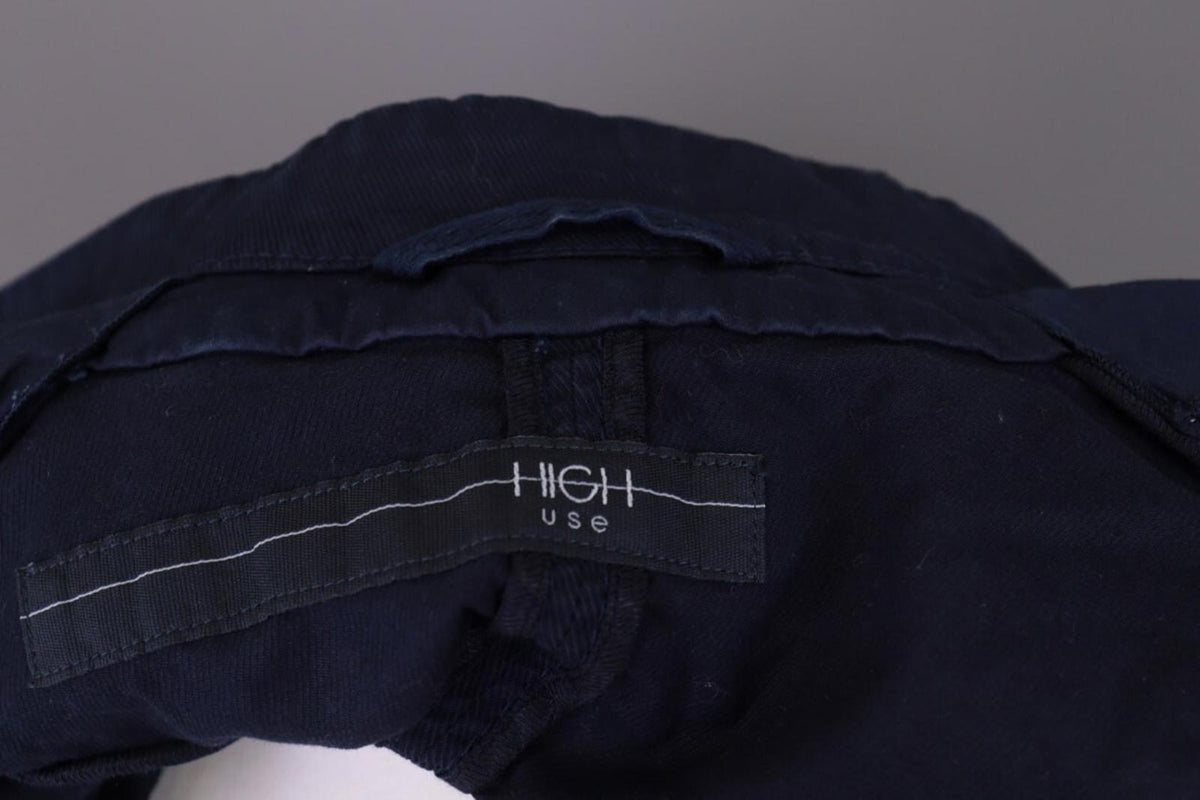 HIGH USE Jacket Navy Blue Denim Double Breasted Lightweight – Size US 6