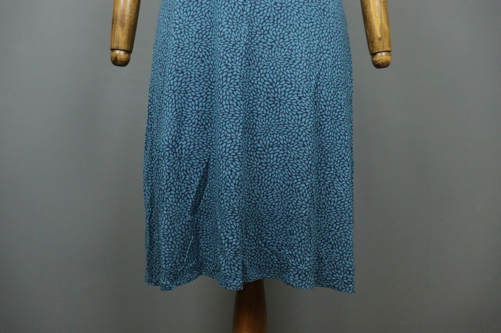 GUDRUN SJODEN Blue Modal Floral Stretch Sleeveless Scoop Neck Tank Dress – Size L