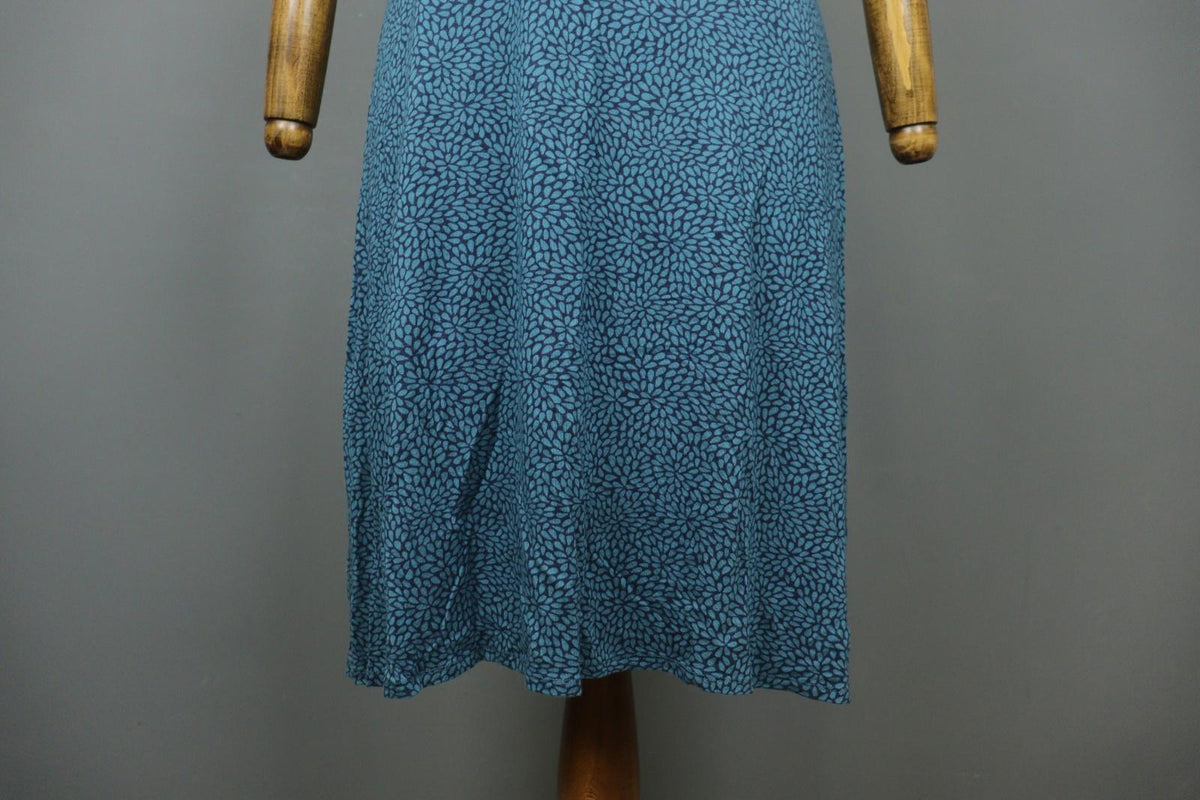 GUDRUN SJODEN Blue Modal Floral Stretch Sleeveless Scoop Neck Tank Dress – Size L
