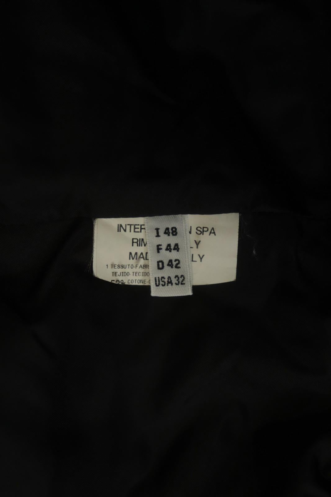 HIGH USE Black Cotton Sleeveless V-Neck Zipper Pockets Button Front Vest – Size 44