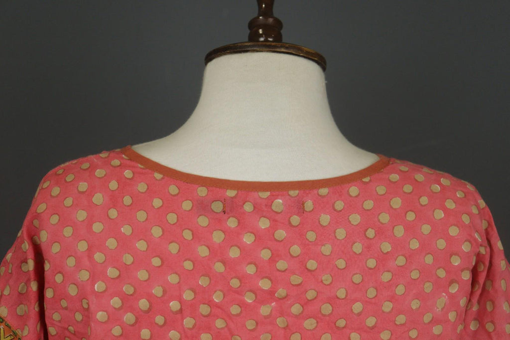 GUDRUN SJODEN Multicolor Polka Dot Organic Cotton Button Front Shift Dress Sz M