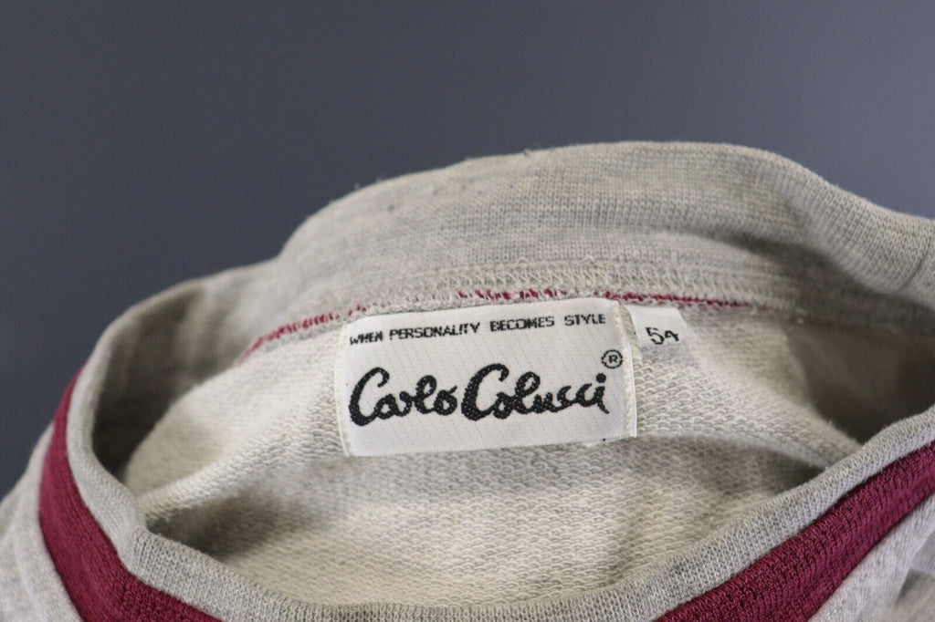 Vintage Carlo Colucci Embroidered Logo Gray Sweatshirt – Size L US 42-44 EU 52-54
