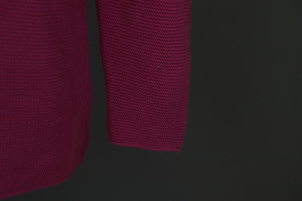 GUDRUN SJODEN Pink Cotton Knitted Round Neck Long Sleeve Cardigan Sweater – Size M