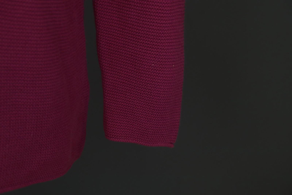 GUDRUN SJODEN Pink Cotton Knitted Round Neck Long Sleeve Cardigan Sweater – Size M