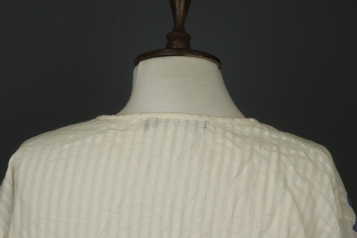 GUDRUN SJÖDEN Ivory Cotton Long Sleeve Tie Waist Button Front Shirt Dress – Size S
