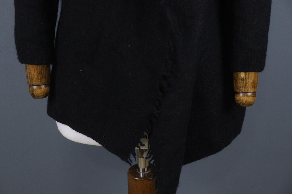 FABIANA FILIPPI Black Long Sleeve Button Front Cardigan Sweater Cape – Size M