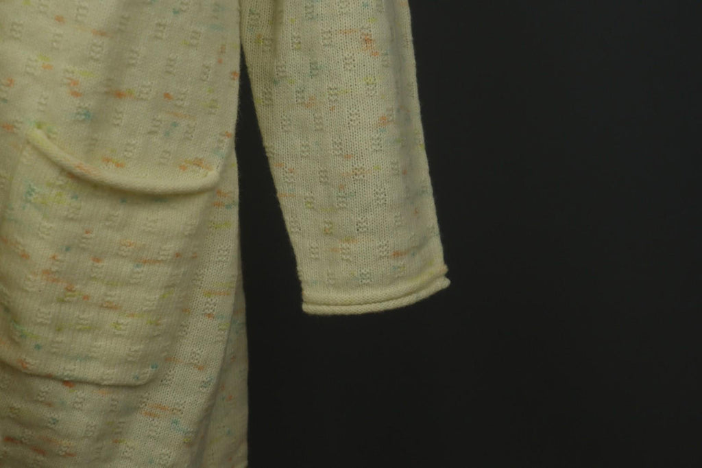 GUDRUN SJODEN Yellow Dotted 100% Wool Knitted Button Front Sweater Dress – Size M