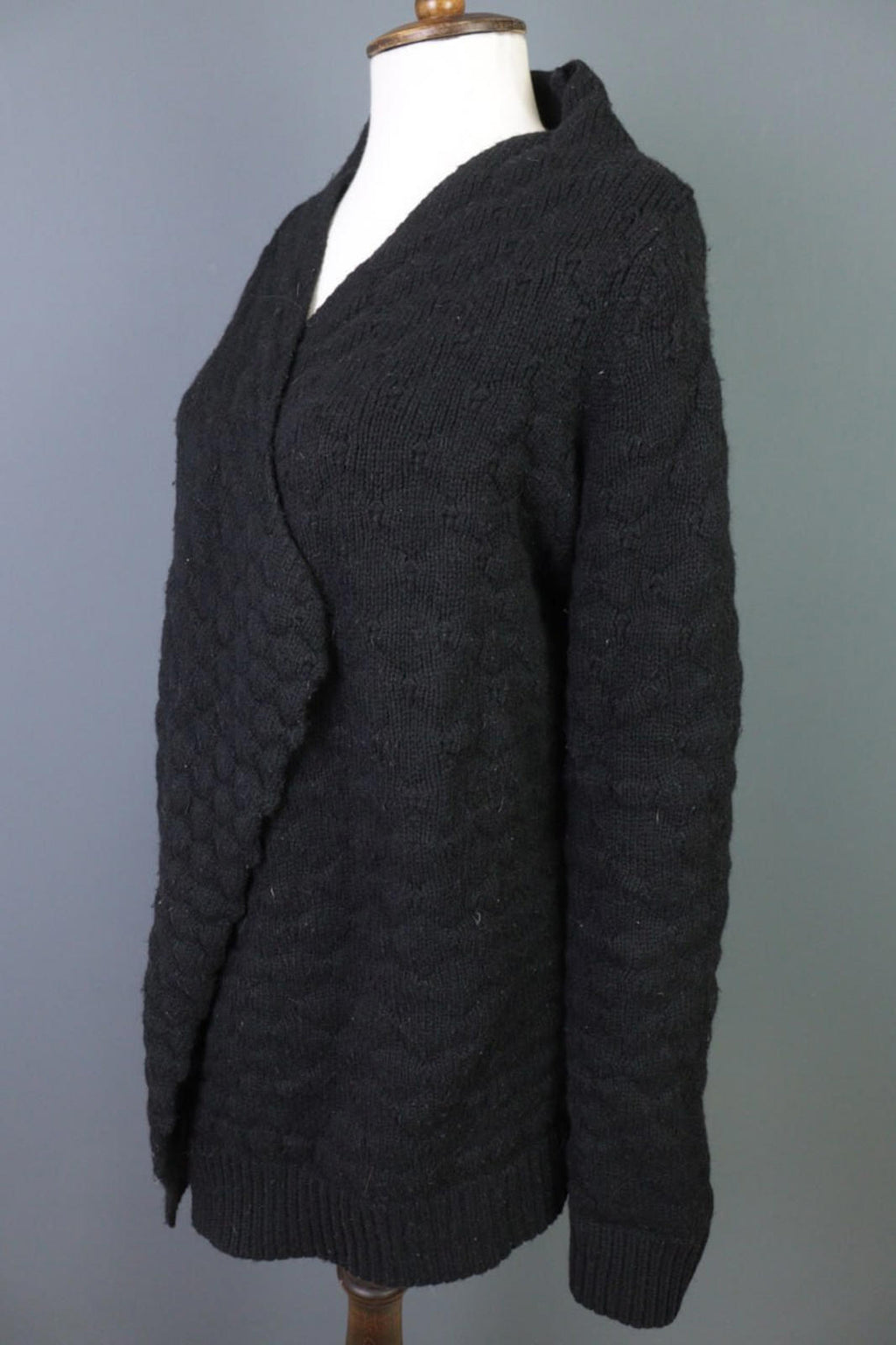 ZADIG & VOLTAIRE DAPHNEE ALN Black Alpaca Wool Wrape Cardigan Sweater – Size S – Used
