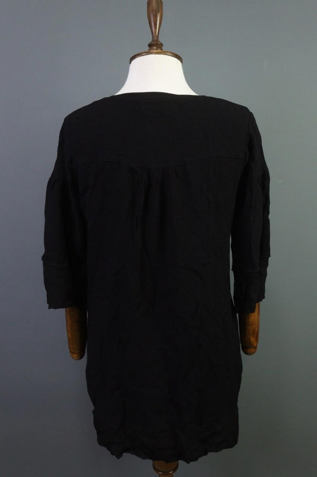 TRANSIT PAR-SUCH Black Viscose Long Sleeve Button Front Shirt Dress – Size 4