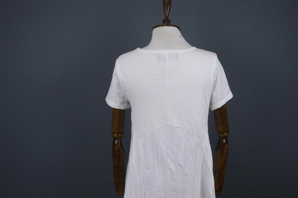 OZAI N KU White Cotton Round Neck Short Sleeve High Low Tee Shirt Dress – Size S – Used