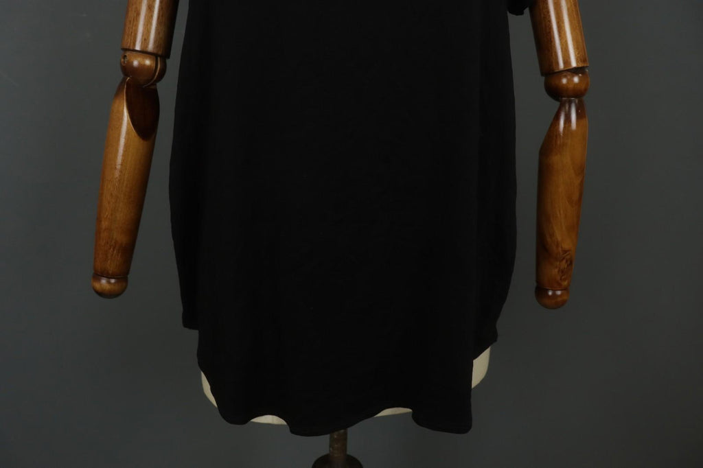GUDRUN SJODEN Black Lyocell Short Sleeve Round Neck Pullover Blouse Top – Size L