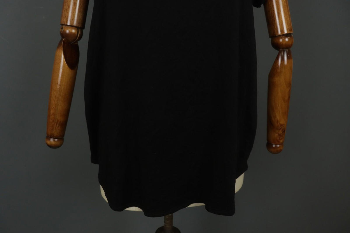 GUDRUN SJODEN Black Lyocell Short Sleeve Round Neck Pullover Blouse Top – Size L