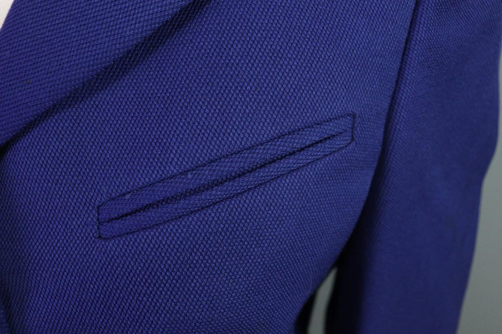 VERSACE CLASSIC V2 Blue Single Breasted Cropped Blazer Coat – Size 42