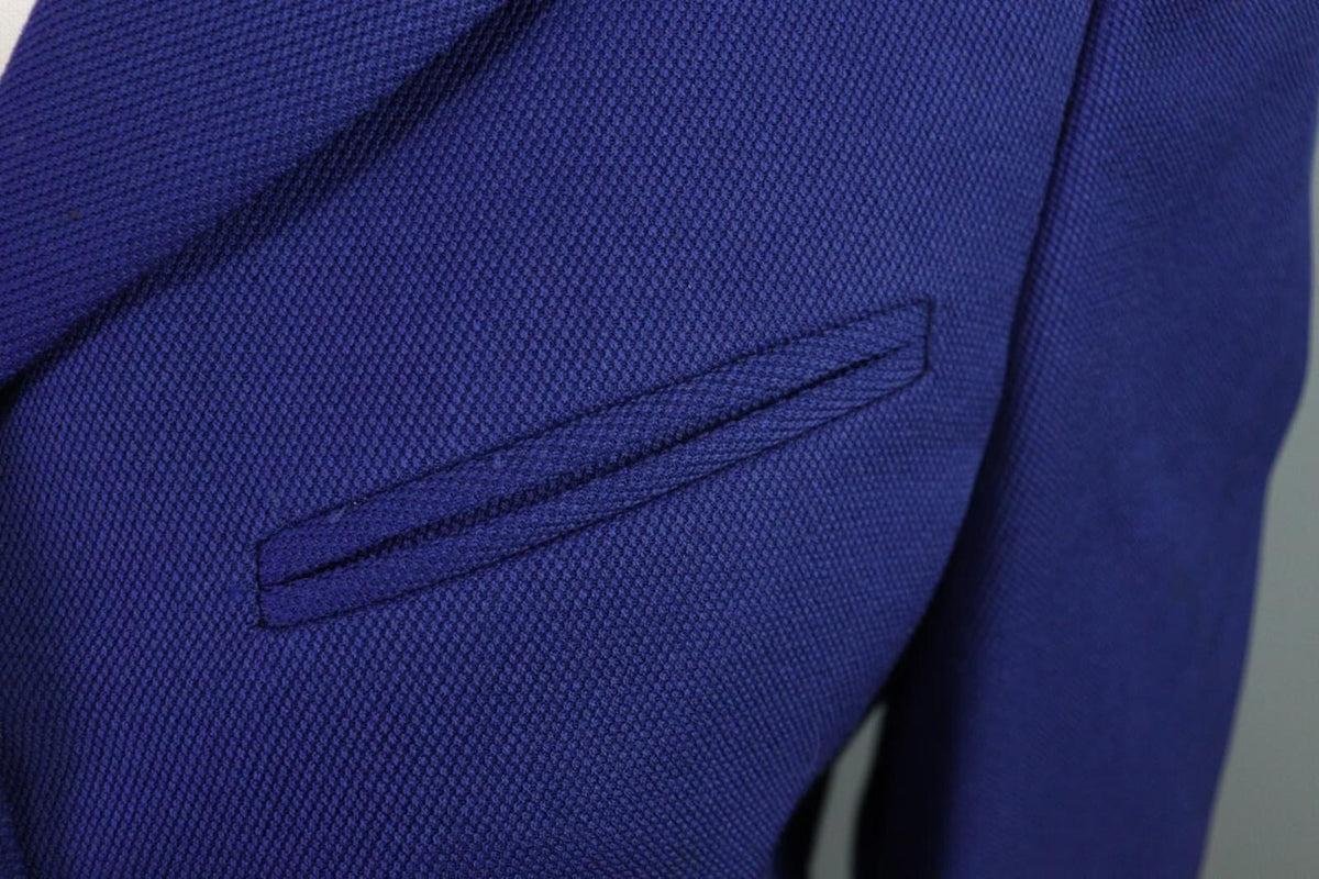 VERSACE CLASSIC V2 Blue Single Breasted Cropped Blazer Coat – Size 42