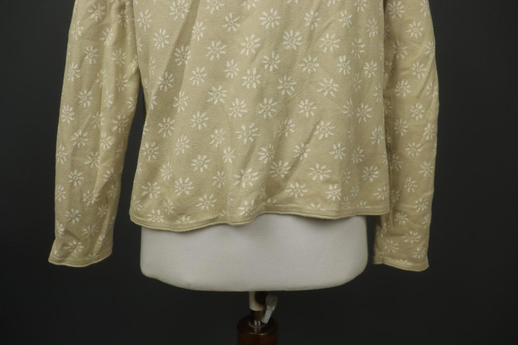 GUDRUN SJÖDEN Beige Floral Long Sleeve Button Front Cardigan Sweater – Size L