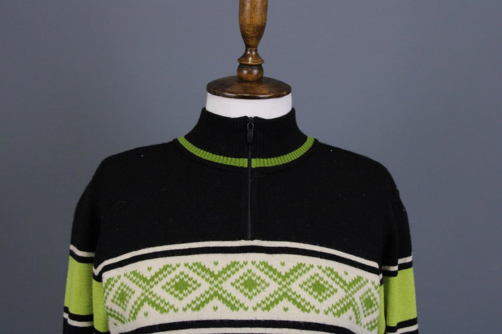 DALE OF NORWAY Multi Fair ISle Mock Neck Raglan Sleeve 1/4 Zip Sweater – Size M
