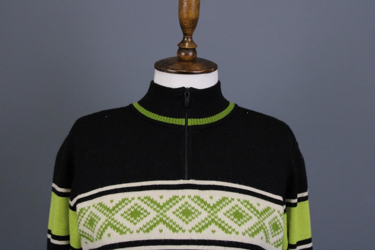 DALE OF NORWAY Multi Fair ISle Mock Neck Raglan Sleeve 1/4 Zip Sweater – Size M