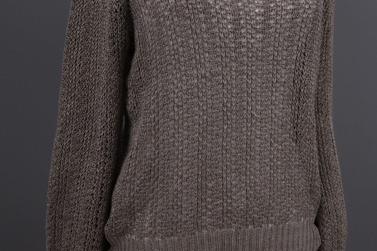 Oska Brown Lagenlook Relaxed Linen Knit Pullover Sweater – Size 2 / M