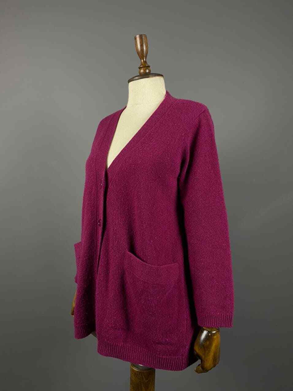 Aspesi Pink 70% Wool 30% Cashmere V-Neck Cardigan Sweater – Women's M