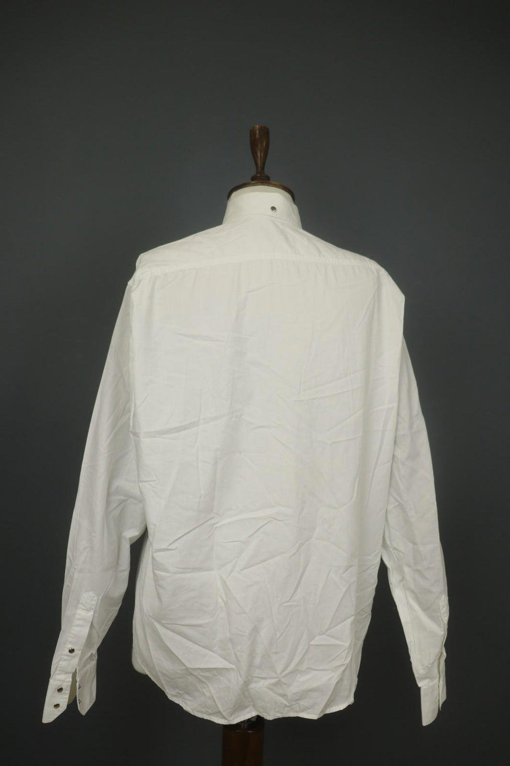 THIERRY MULGER White Long Sleeve Collared Flap Pockets Snap Button Shirt Sz M/L