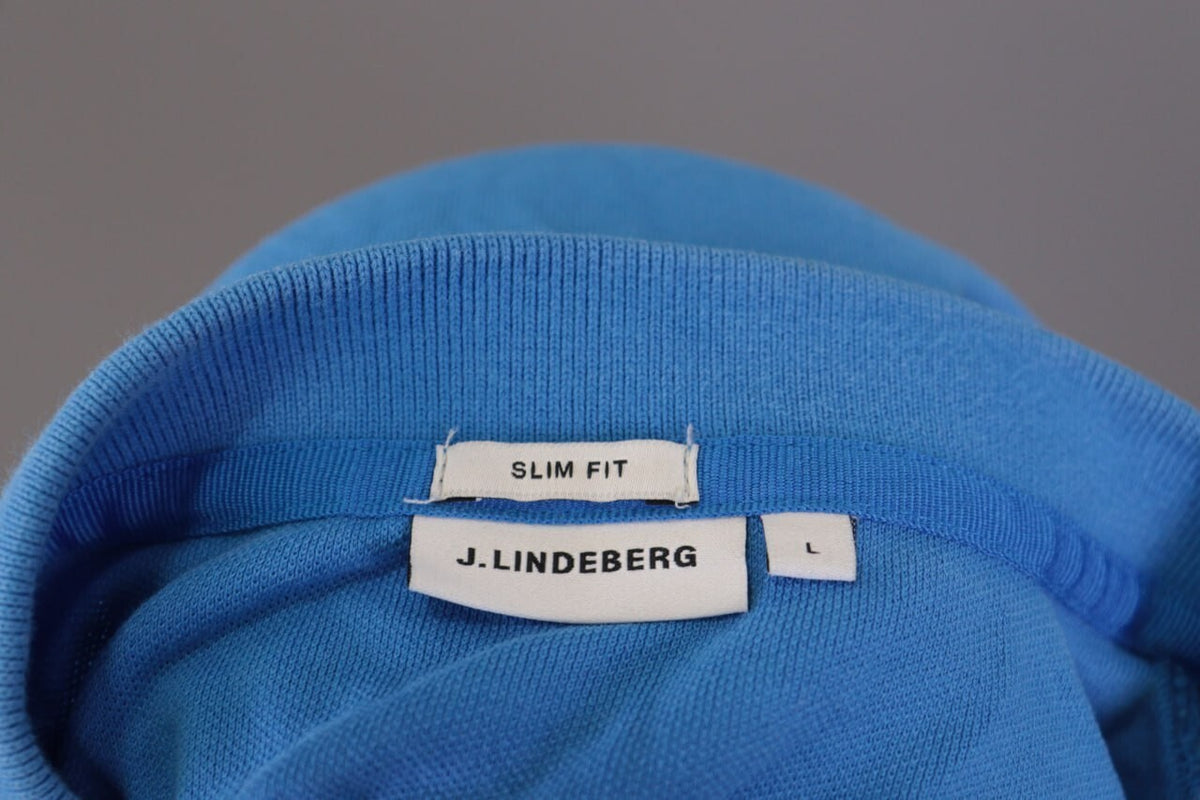 J.Lindeberg Slim Fit Blue Sport Golf Short Sleeve Polo Shirt – Size L